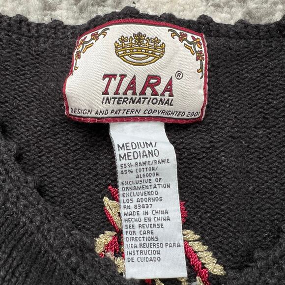 Vintage Tiara International Y2K Christmas Cardigan Sweater Medium Holiday - Picture 3 of 8